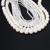 Bolas De Piedra De Concha Trochus Natural Blanco Hechas a Mano Para Creación De Joyería Collares Pulseras Encantos Accesorios - details 3