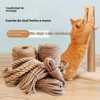 Cuerda De Sisal Natural Para Gatos 20/50M 4/6/8MM Herramienta Para Artesanía DIY Protector De Muebles Antirrascas Poste De Rasguño Arbolito De Gatos - details 4