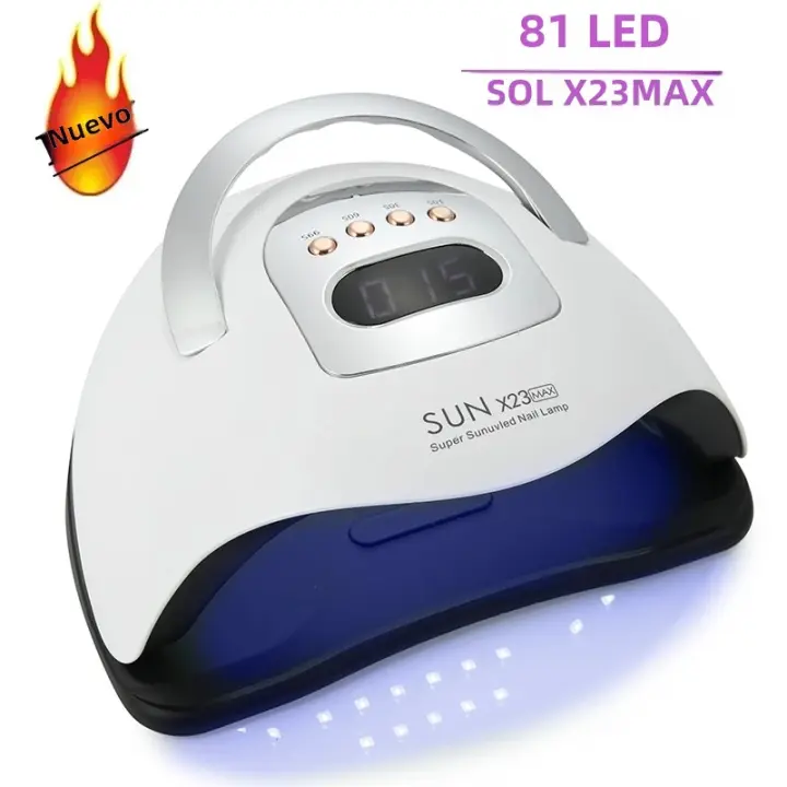 Secador De Uñas LED SUN X23MAX Con 81 LEDs Timer Automático De 10/30/60/99s Para Secado De Polvo De Uñas Profesional Tamaño 220*200*105mm - 1