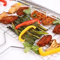 Cesta De Barbacoa Para Asador Red De Queso Y Carne De Pescado Soporte De Red De Malla Para Alimentos Herramientas De Cocina Al Aire Libre Plata - details 5