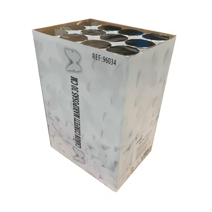 PACK DE 12 CAÑONES DE CONFETI CON FORMA DE MARIPOSAS 30CM SINI - 1