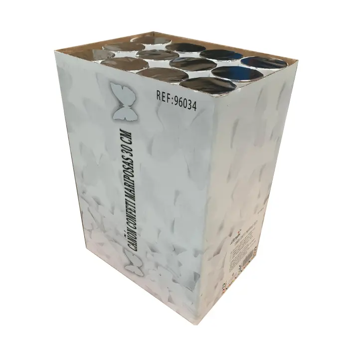 PACK DE 12 CAÑONES DE CONFETI CON FORMA DE MARIPOSAS 30CM SINI - 1