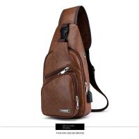Nueva Bandolera Para Hombre Con USB Gran Capacidad De Carga Portátil Deportes Al Aire Libre Bandolera Diagonal PU Con Cierre De Cremallera - details 15