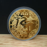 Moneda Commemorativa De Año Nuevo 2025 Serpiente Zodíaco Chino Medallas De Alivio 3D Coleccionables Monedas De Año Nuevo 1PCS - details 3
