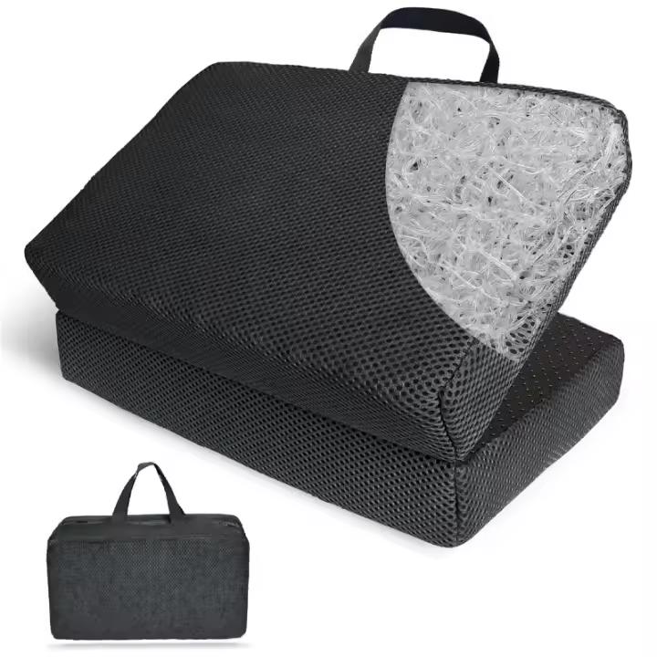 Cojín de asiento portátil para acampar al aire libre, para viajes, de fibra de aire, plegable, para estadio - 1