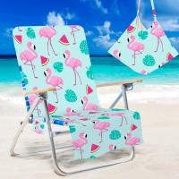 SusggO - Toalla Funda Silla Playa Plegable 150x73cm 240gsm – Toalla ANTIARENA - Toalla Playa Grande Ajustable Silla Playa –Toalla Microfibra Secado rapido Absorbente Piscina (FLAMENCOS) - details 0