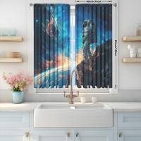 2pcs Cortina Astronauta Impresión Para Decoración De Hogar Tratamiento De Ventana Para Dormitorio Oficina Cocina Sala De Estar Y Estudio - details 11