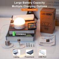 2PCS Bombilla LED RGB Recargable E27 Con Imán Y Control Remoto 5 Modos Timer Carga USB 2200mAh Para Iluminación Diaria En Cocina Comedor Dormitorio Estudio Baño - details 9
