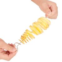 Cortador De Papas En Espiral VKTECH Manual Para BBQ Skewers Tornillo Slicer De Verduras Herramienta Para Cocina Acero Inoxidable Eco-amigable - details 7