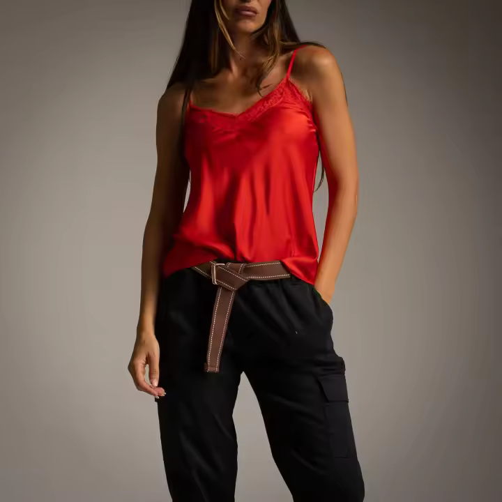 Top lencero mujer con encaje – estilo femenino y elegante – WA Wild Animal – talla única - 1