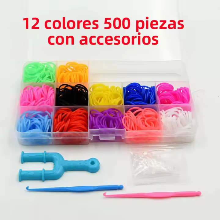 Juego De Hilo De Goma Para Tejer Pulseras DIY Manualidades Para Niñas Set De Loom De Silicona Regalo Creativo Para Niños Y Niñas - 1