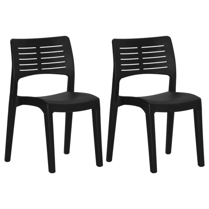 vidaXL Sillas de jardín 2 unidades polipropileno gris antracita - 1