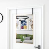 vidaXL Espejo de Puerta Cristal y Aluminio Pared Interior Salón Tocador Color Dorado,  Negro, y mas - details 0
