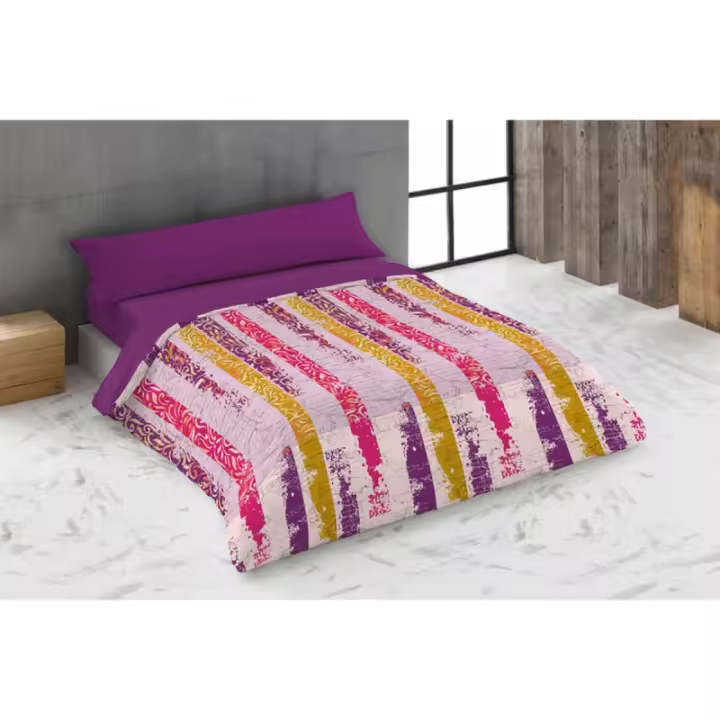 Hosteline - Juego de funda nórdica Hosteline URBAN Malva Cama de 180 260 x 240 cm 4 Piezas - 1
