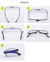 Gafas De Lectura Para Hombres Y Mujeres Con Anteojos Anti-Luz Azul Plegables HD Negro Y Transparente Con Estuche - details 7