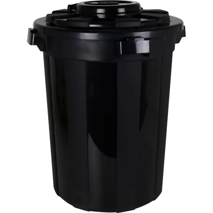 Dem - Cubo Basura 50L con Tapa y Anclaje HOP - Capacidad Ampliada, Fácil de Limpiar, Diseño Elegante, Resistente a Golpes, Tapa Antiolores - 1