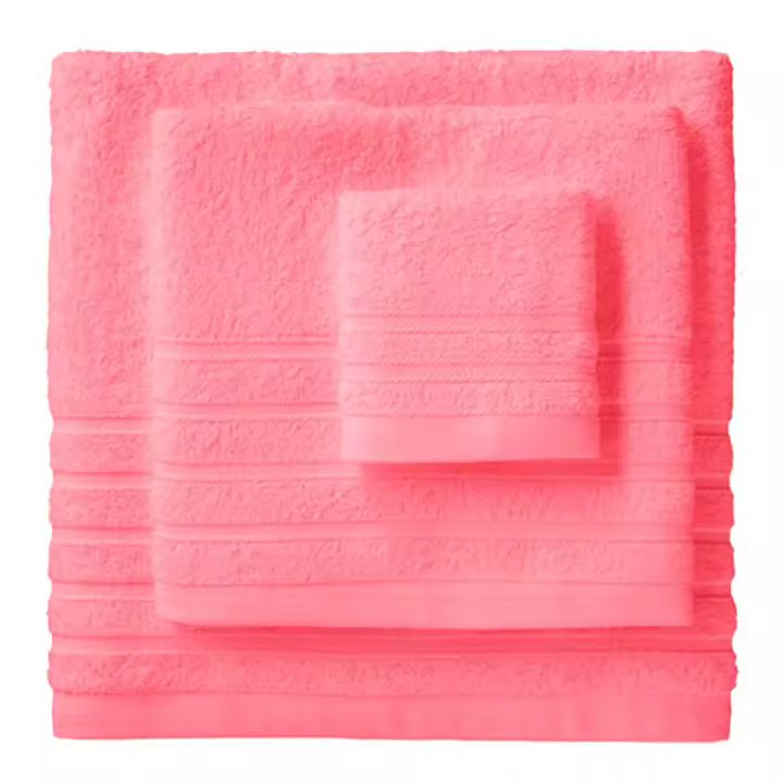 Toalla baño DIAMANTE - 100% algodón rizo americano - Color Rosa, de Lanovenanube - 1