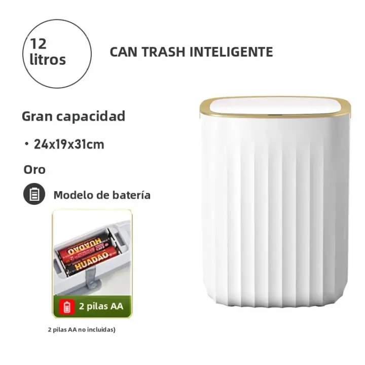 Basurero Inteligente Sensor 12L 15L Impermeable Para Baño Y Cocina Basura Automático Ecológico De Plástico Para Hogar Inteligente - 1
