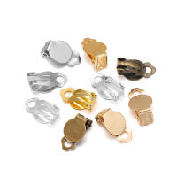 50pcs Clips Para Orejas Esterlina Y Oro Pintado Base Para Joyería DIY Compatible Con Gafas De Cristal De 10mm Componentes De Joyería - details 5