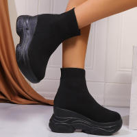 Botas De Pies Altos Para Mujer Invierno 2024 Moda Nueva Zapatos De Caminar Cómodos Botas De Nieve Góticas Tendencia PU Material - details 5