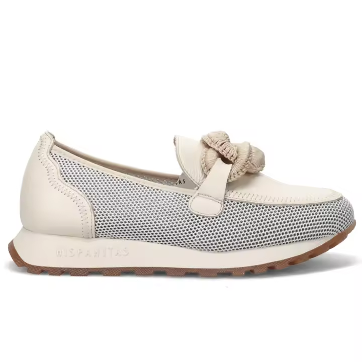 Mocasín crema de piel perforada Sport Loire de Hispanitas HV243270 - 1
