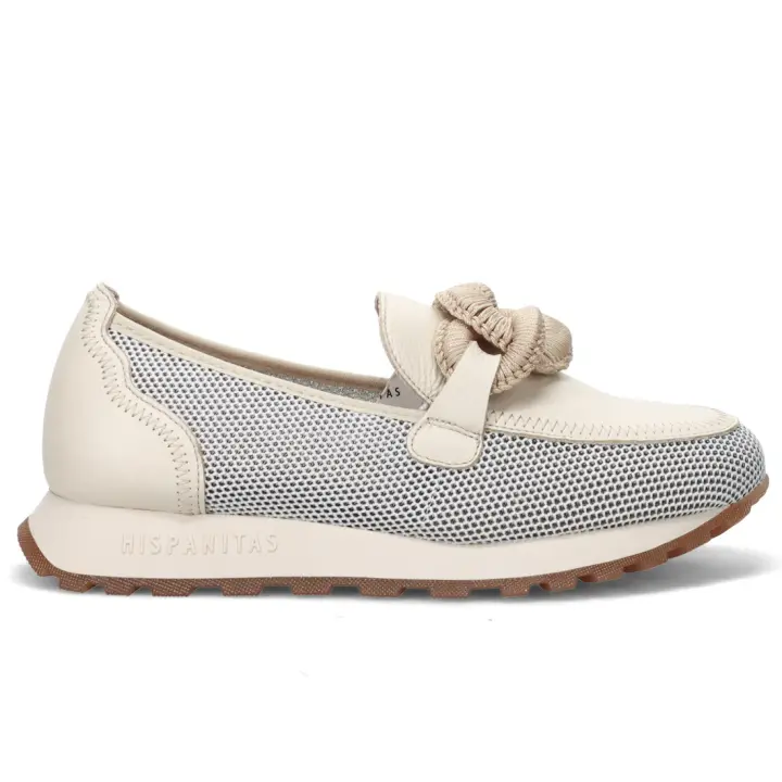 Mocasín crema de piel perforada Sport Loire de Hispanitas HV243270 - 1