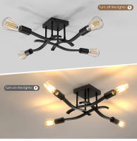 Iluminación De Techo Moderna Y Minimalista Nordica Luz Creativa Retro Para Sala De Estar Comedor Estudio Material De Hierro - details 3