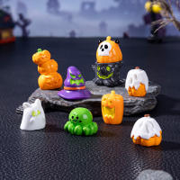 9Pcs Decoraciones De Halloween 3D Calabaza Fantasma Para Jardín De Hadas Muebles Artesanías Para Scrapbook Accesorios Para Casa Y Muñecas - details 8