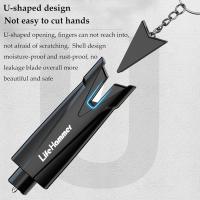 Martillo de seguridad para coche, herramienta de escape de emergencia con rompeventanas y cortador de cinturón de seguridad, herramienta de escape para accidentes automovilísticos con llavero, color negro - details 2