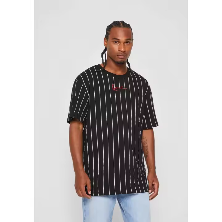 Camiseta KARL KANI 6030153 kk small signature pinstripe tee black/white - 1