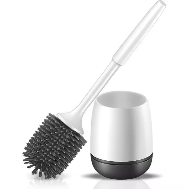 Escobilla de Baño de Silicona con Soporte - Efecto Higiénico y Antibacteriano - Secado Rápido - Escobilla de Baño - Independiente - Robusta - Suave y Limpiadora - 1