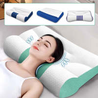 Almohada De Memoria Para El Cuello Y Los Hombros Almohada Azul Ergonómica Para Mejorar El Sueño Almohada De Fibra De Poliéster Y Algodón - details 2