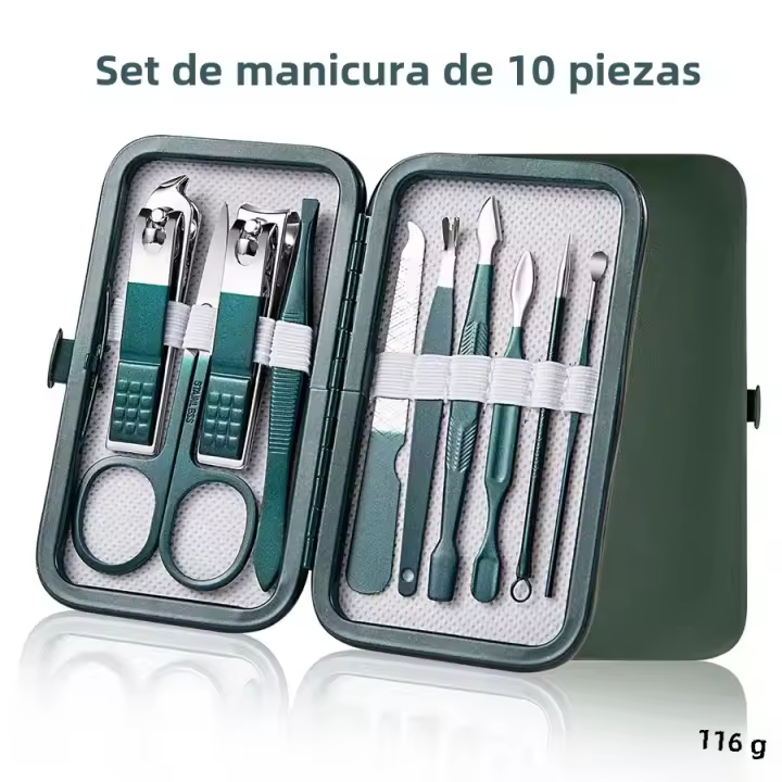 Set De Manicura Profesional Para Hombre Y Mujer Con 7-18 Piezas Alicate De Uñas De Acero Inoxidable Kit De Cuidado De Uñas Con Estuche De Viaje De Cuero - 1