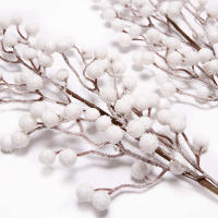 Rama De Bayas Blancas Artificiales Para Arreglos Florales Y Decoración De Navidad 1 Pieza Decoración De Árbol Con Falsas Nieves Para Manualidades Y Casa - details 4