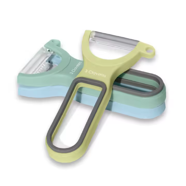 3 Claveles - Set de 3 Peladores en Forma Y en Acero Inoxidable. Colores Surtidos - 1