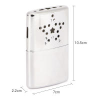 2pcs Mini Aquecedor De Mano Portátil Para Exteriores Reutilizable De Aleación De Metal Con Bolsa Para Pesca Camping Senderismo - details 4