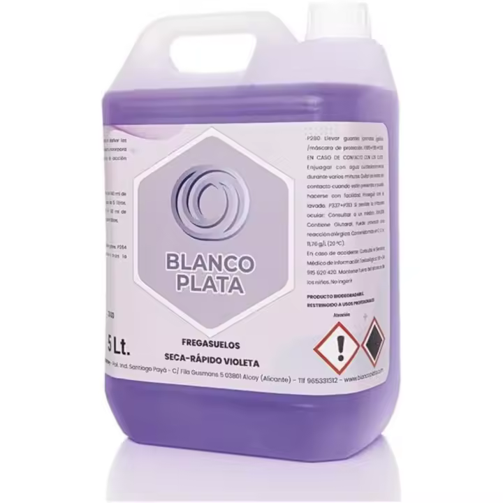 Fregasuelos perfumado aroma Violeta Blancoplata 5 litros Secado rápido Limpia y Abrillanta - Limpiador de Suelos con Secado Rápido y Aroma Duradero de Violeta Blancoplata 5L - 1