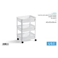 LILI HOME Cesta Apilable con Ruedas - Modelo Emma Tamaño: 4 alturas 40 x 30 x 79 cm / 3 alturas 40 x 30 x 58 cm.  Fabricadas con materiales duraderos y fáciles de limpiar, diseñadas para un uso prolongado. - details 3