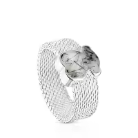 Anillo de Oso de Plata esterlina S925, Moda de lujo Ligera para Damas, anillo de Dedo de estilo Moderno y versátil, Diseño simple - details 1