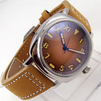 Reloj Automático Tandorio 42mm NH35A 20bar Dial Negro Calífornia Cristal De Zafiro Corona Ajustable Cuarzo Polido Cuero Negro - details 4