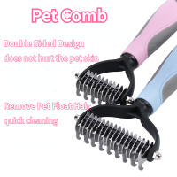 Cepillo De Aseo Para Perros Y Gatos Doble Cara Eliminador De Pelo Exceso Herramienta De Rasado Para Mascotas Cepillo De Pelaje Inferior - details 1