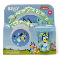 Set Vajilla Infantil Bluey 5 piezas (Stor)  Plato, Vaso, Cuenco y Cubiertos  Reutilizable, Apto para Microondas, Libre de BPA - details 1