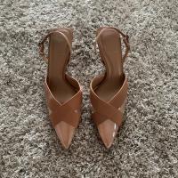 Sandalias De Verano Para Mujer Zapatos De Tacón Alto Con Punta Puntiaguda Slingback Elegantes Y Moda Hebilla En El Tobillo Microfibra Con Suela De Goma - details 11