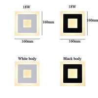 Lámpara De Pared Moderna Y Sencilla En Aluminio Y Acrílico Para Iluminación Interior Blanco Y Negro Para Dormitorio Y Sala De Estar - details 7