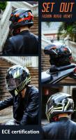 Ayuda de motorcycle flip-up AYUDA DE Cara complete with Anticolisión de Doble visor ajustado para helbres y Mujeres adultos helmet de motorbike todoterr - details 5