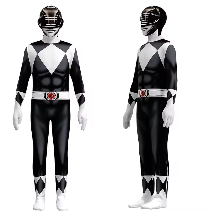 Mono de Cosplay de Power Rangers para adultos y niños, disfraz de fantasía para fiesta, Mighty Morphin - 1