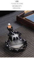 Encendedor De Incienso De Cerámica Artesanal Con Torre De Bergamota Y Ornamentos De Agua Fluyente Para Aromaterapia - details 14