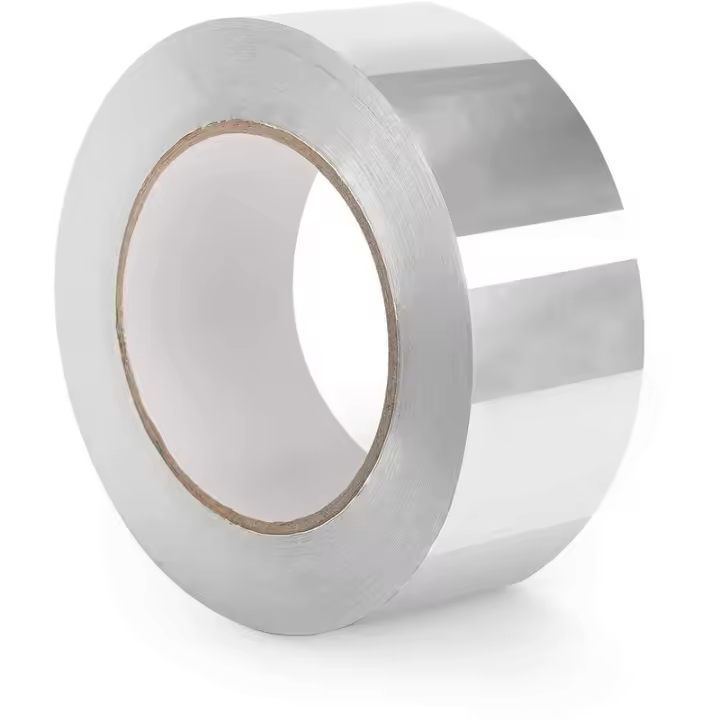 Cinta adhesiva de aluminio - Cintas adhesivas de alta temperatura - Cinta impermeabilizante - Aislante térmico - Cinta de sellado de plomería - 1 rollo (50 mm x 50 m) Enchufe e interruptor conectados - 1