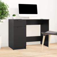 vidaXL Escritorio de madera contrachapada 100x50x75 cm en color Blanco/Marrón roble/Roble Sonoma y más | estructura resistente ideal para salón dormitorio o estudio - details 3
