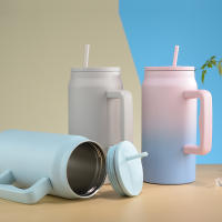 Termo De Acero Inoxidable De 50oz Con Tapa De Agua Y Mangue De Viaje Aislado Al Vacío Para Coche Termo Botella Ecológica Con Estilo Masculino - details 1